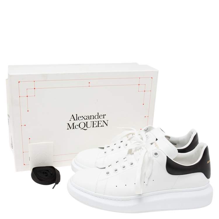 Pre Owned Alexander McQueen White Leather Oversized Low Top Sneakers Size 44