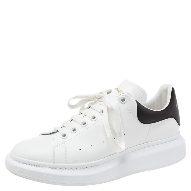 Pre Owned Alexander McQueen White Leather Oversized Low Top Sneakers Size 44