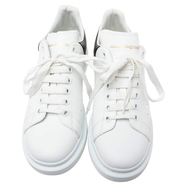 Pre Owned Alexander McQueen White Leather Oversized Low Top Sneakers Size 44