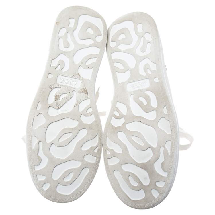 Pre Owned Alexander McQueen White Leather Oversized Low Top Sneakers Size 44
