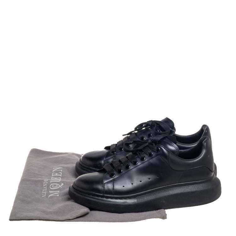 Pre Owned Alexander McQueen Black Leather Oversized  Sneakers  Size 42.5