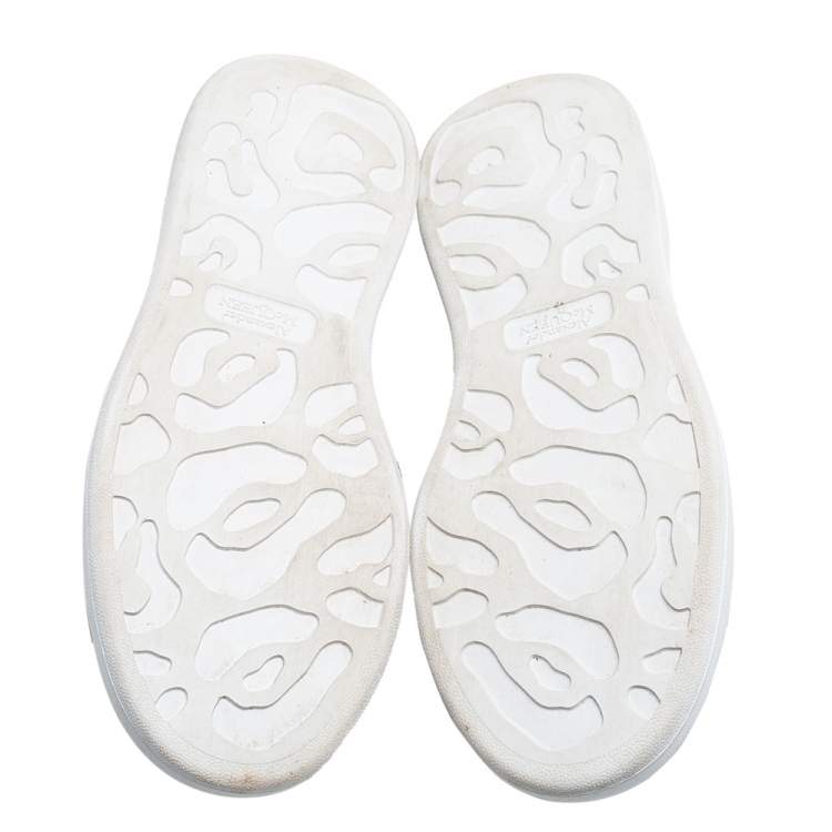 Pre Owned Alexander McQueen White/Black Leather Oversized Sneakers Size 42