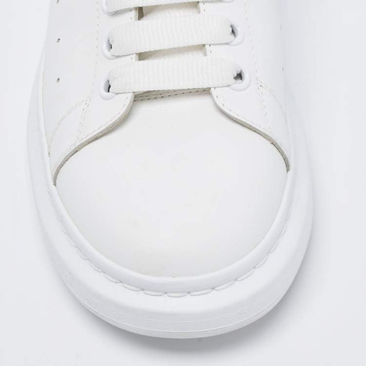 Pre Owned Alexander McQueen White/Beige Leather And Suede Oversized Sneaker Size 43