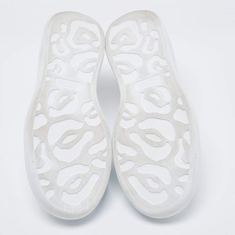 Pre Owned Alexander McQueen White/Beige Leather And Suede Oversized Sneaker Size 43