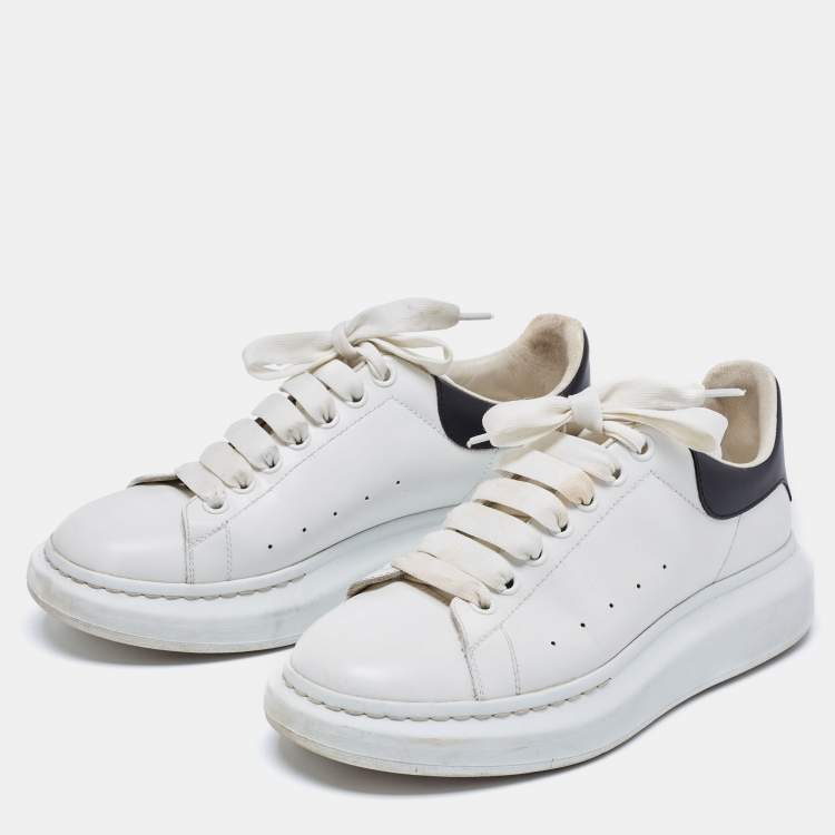 Alexander McQueen White/Black Leather Oversized Sneakers Size 41 ...