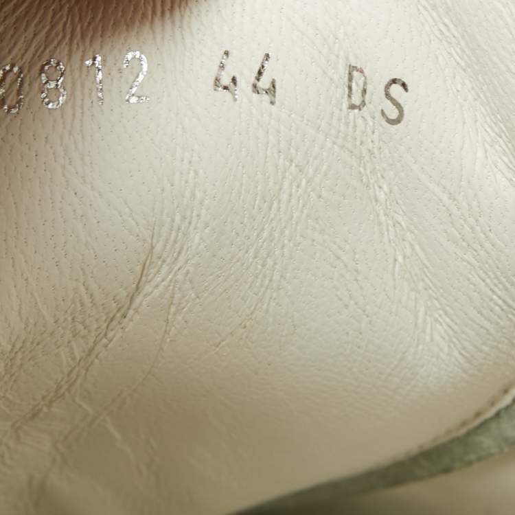 Pre Owned  Alexander McQueen White Leather and Patent Oversized Clear Sole Sneakers Size 44