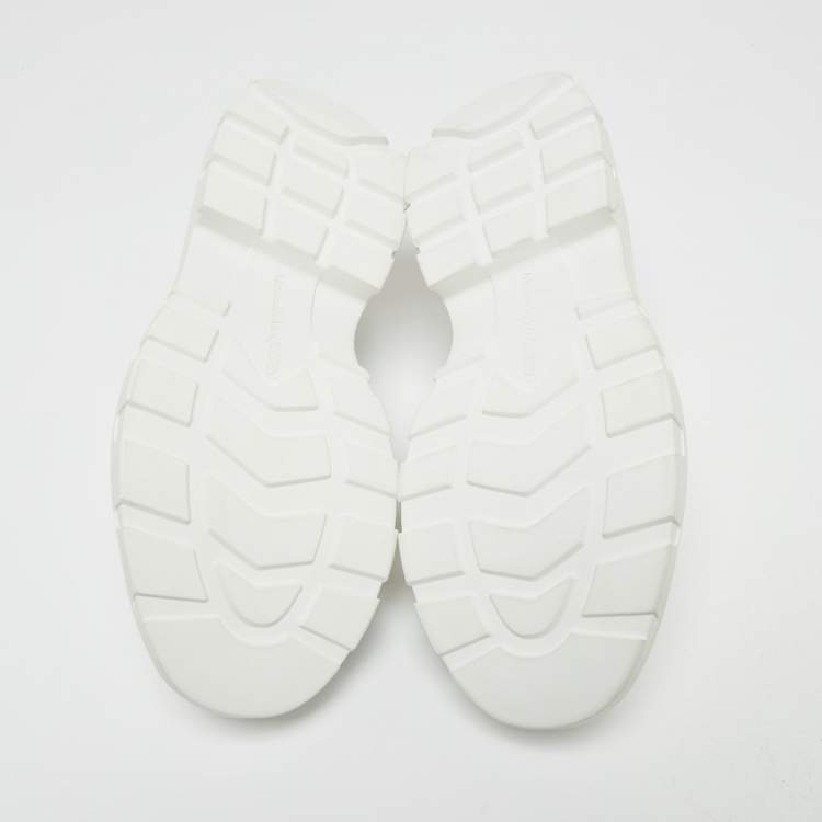 Pre Owned Alexander Mcqueen White Canvas Tread Slick Lace Up Sneakers Size 42
