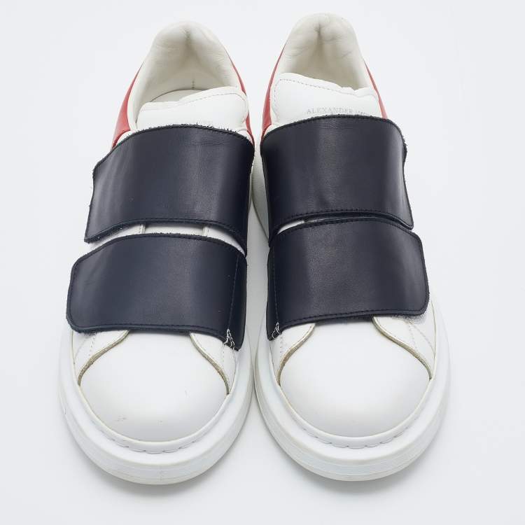 Pre Owned Alexander McQueen Multicolor Leather Oversized Velcro Strap Sneakers Size 41