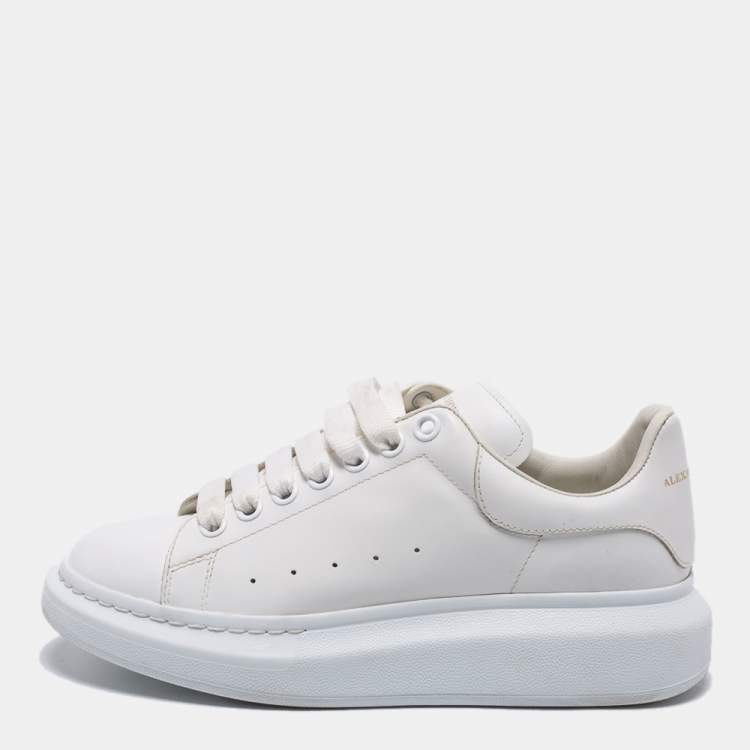 Alexander McQueen White Leather Oversized Sneakers Size 39 Alexander McQueen The Luxury Closet