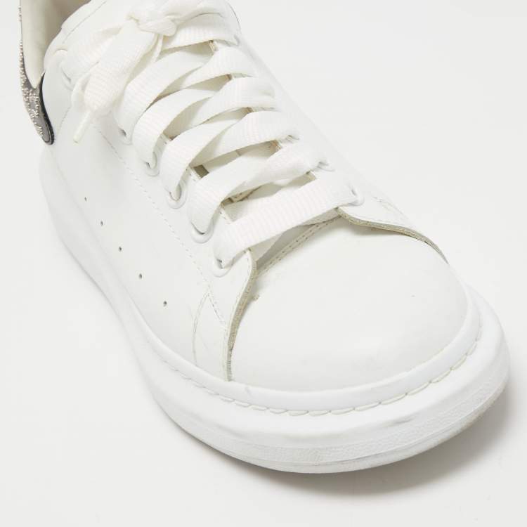 Pre Owned Alexander McQueen White Leather Oversized Sneakers Size 41