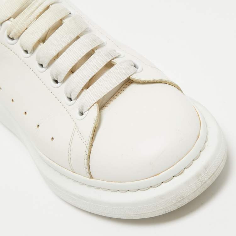 Pre Owned Alexander McQueen White Leather Oversized Sneakers Size 41
