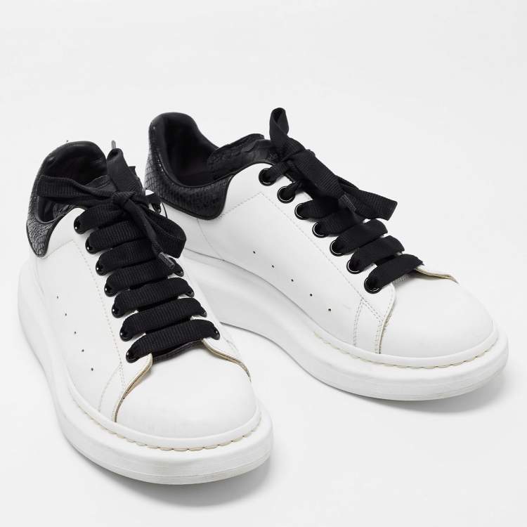 Pre Owned Alexander McQueen White Leather Oversized Sneakers Size 41