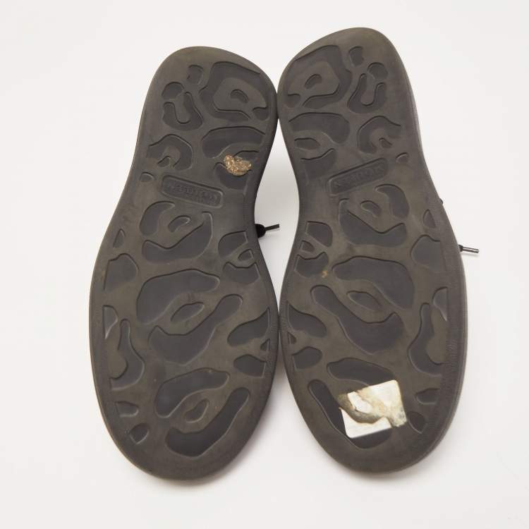 Pre Owned Alexander McQueen Black Leather Oversized Sneakers Size 43