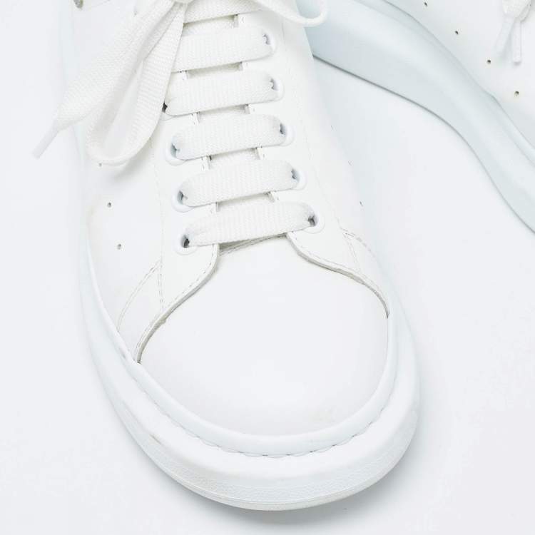 Pre Owned Alexander McQueen White Leather Oversized Sneakers Size 44