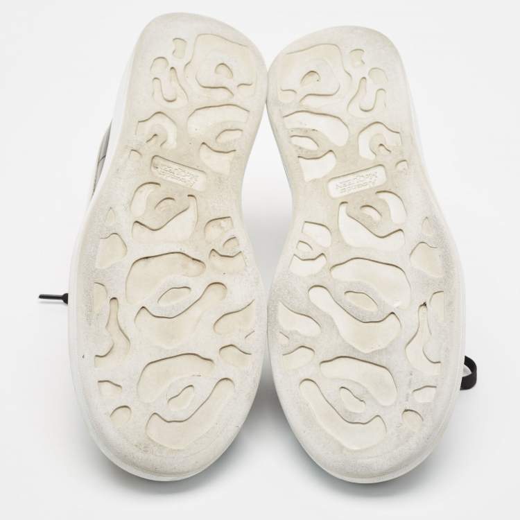 Pre Owned Alexander McQueen Black/White Leather Oversized Sneakers Size 44