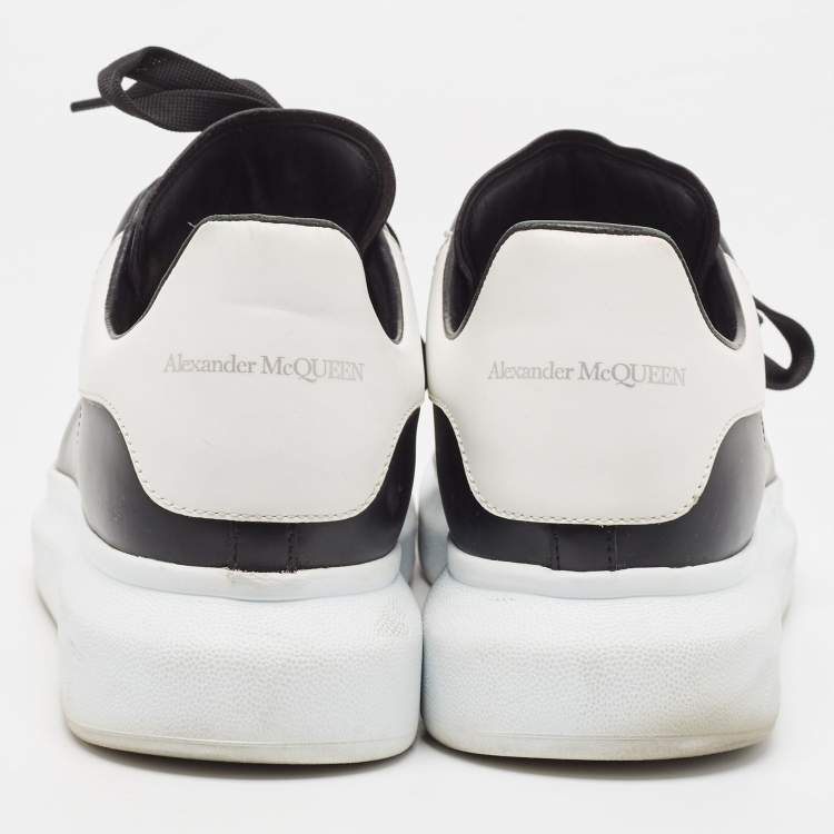 Pre Owned Alexander McQueen Black/White Leather Oversized Sneakers Size 44