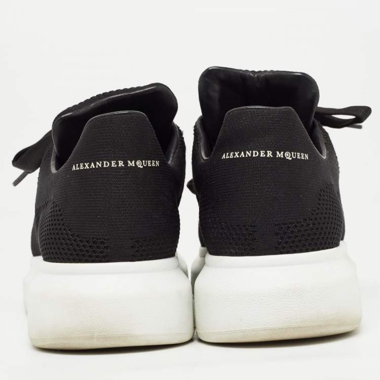 Pre Owned Alexander Mcqueen Black Knit Fabric Low Top Sneakers Size 43