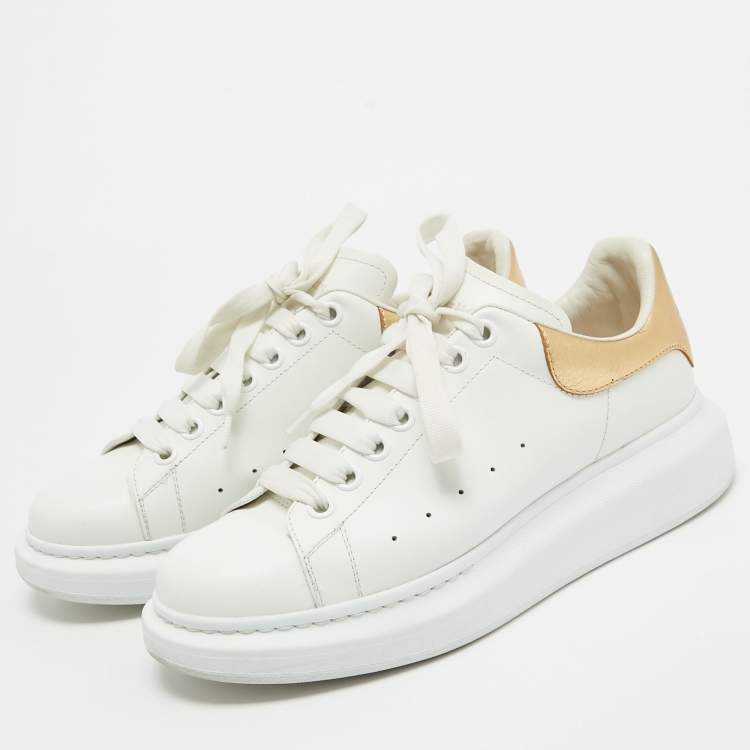 【関税負担】 Alexander mcqueen ホワイト×ゴールド Alexander McQueen Oversized White Metalic Gold Men's