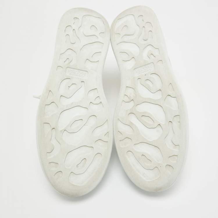 Pre Owned Alexander McQueen White/Gold Leather Oversized Sneakers Size 40
