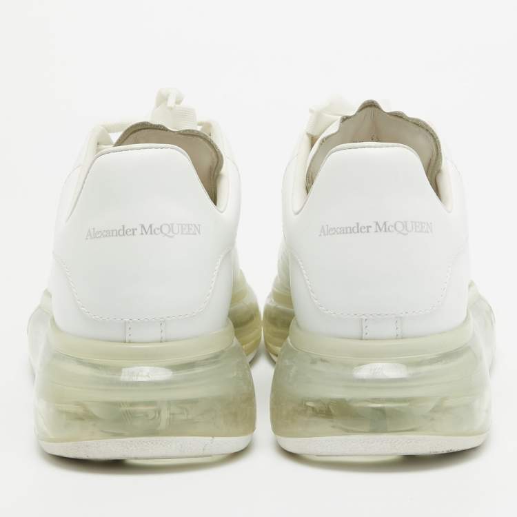 Pre Owned Alexander Mcqueen White Leather Oversized Transparent Sole Sneakers Size 42.5 