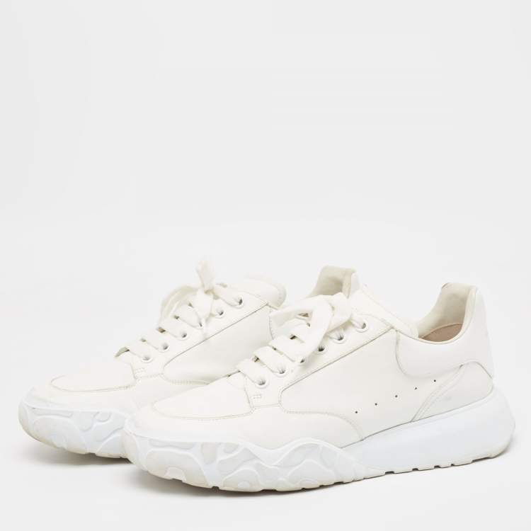 Pre Owned Alexander McQueen White  Leather Oversized Runner Sneakers Size 45