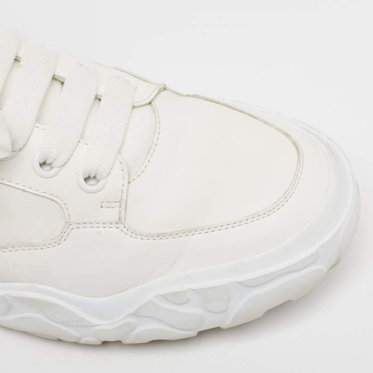 Pre Owned Alexander McQueen White  Leather Oversized Runner Sneakers Size 45