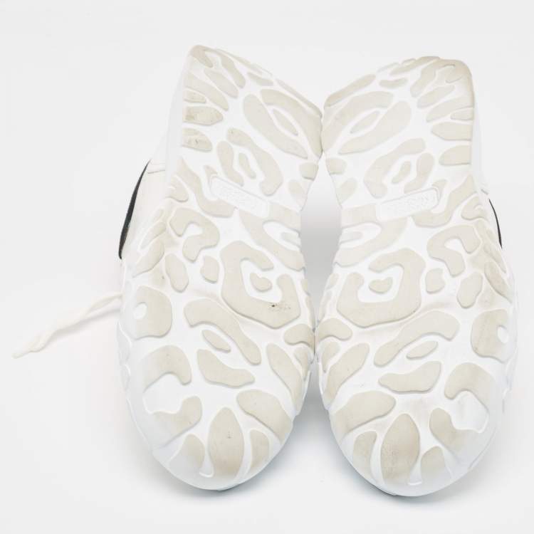 Pre Owned Alexander McQueen White/Black Leather Low Top Sneakers Size 45