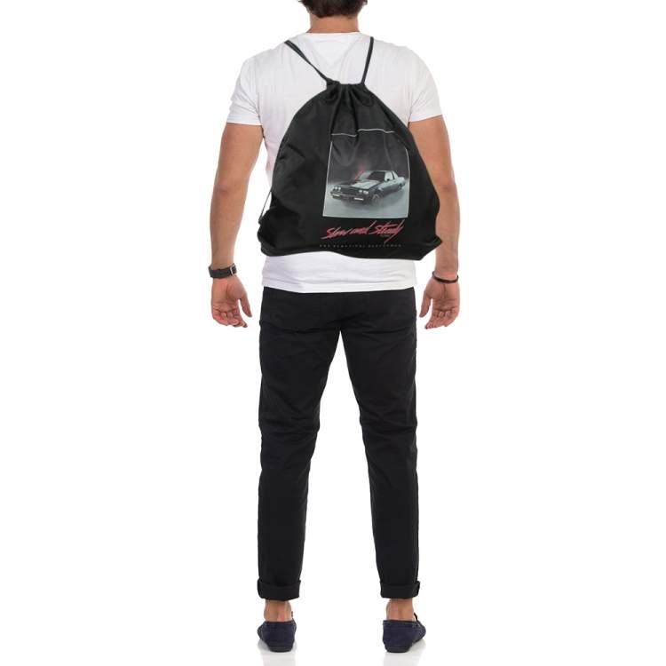 Pre Owned Alexander Wang Black Nylon Slow and Steady Wallie Gym Sack Backpack