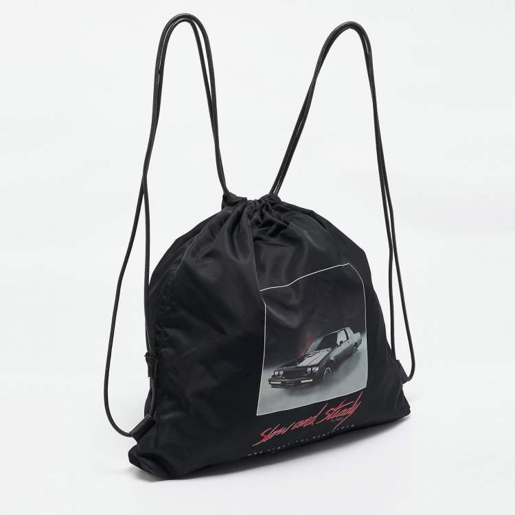 Pre Owned Alexander Wang Black Nylon Slow and Steady Wallie Gym Sack Backpack