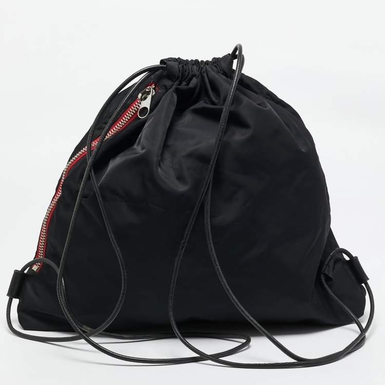 Pre Owned Alexander Wang Black Nylon Slow and Steady Wallie Gym Sack Backpack