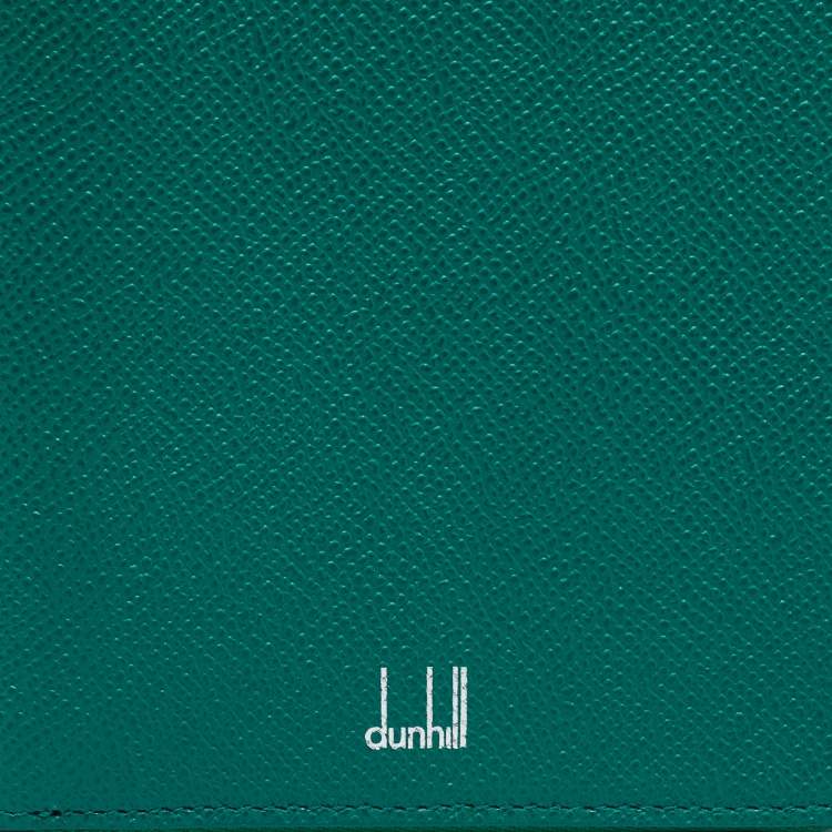 Pre Owned Alfred Dunhill Green Leather Zip Around Wallet