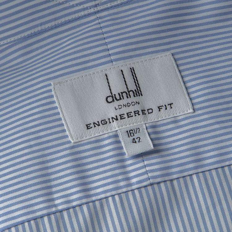 Pre Owned Alfred Dunhill Blue and White Striped Peter Business Shirt XL