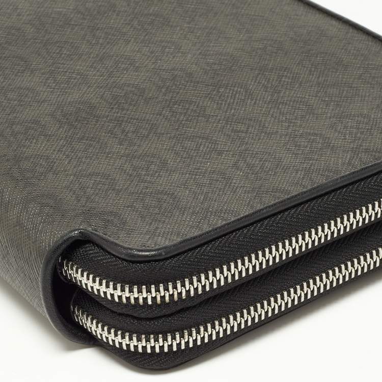 Pre Owned Dunhill Grey/Black Monogram Coated Canvas and Leather Travel Organizer