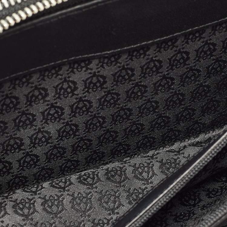 Pre Owned Dunhill Grey/Black Monogram Coated Canvas and Leather Travel Organizer
