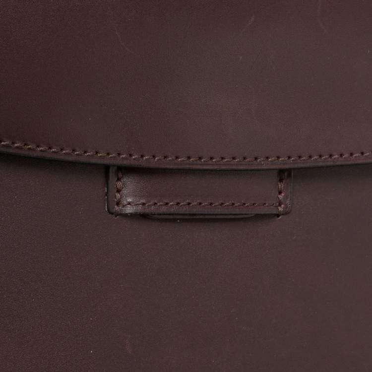 Pre Owned Alfred Dunhill Dark Brown Leather Flap Document Case