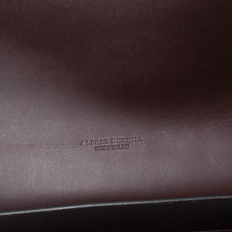 Pre Owned Alfred Dunhill Dark Brown Leather Flap Document Case