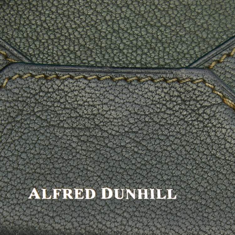 Pre Owned Alfred Dunhill Green Leather Flap Card Case