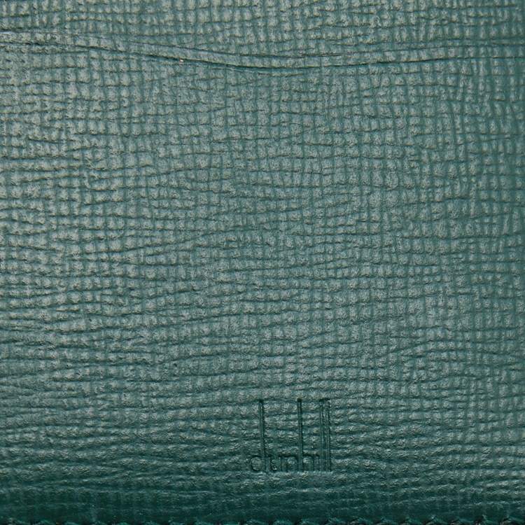 Pre Owned Alfred Dunhill Navy Blue Leather Logo Bifold Card Case