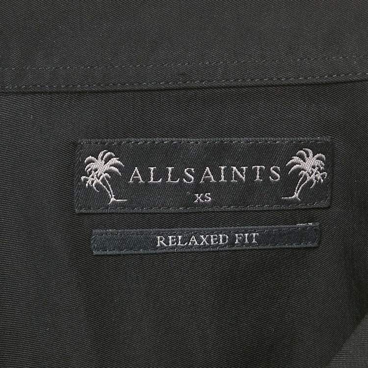 Pre Owned All Saints Black Gabardine Relaxed Fit Button Front Shirt XS