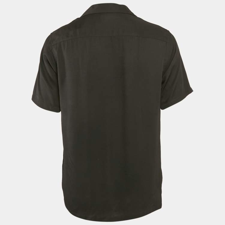 Pre Owned All Saints Black Gabardine Relaxed Fit Button Front Shirt XS