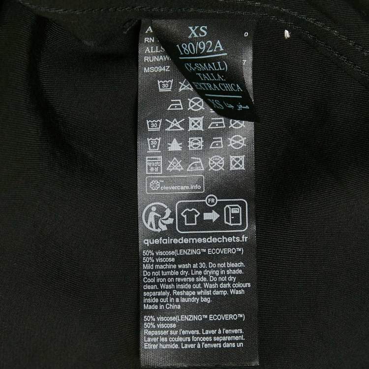 Pre Owned All Saints Black Gabardine Relaxed Fit Button Front Shirt XS
