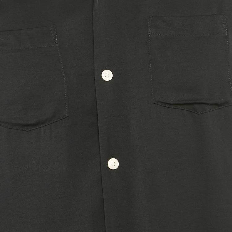 Pre Owned All Saints Black Gabardine Relaxed Fit Button Front Shirt XS