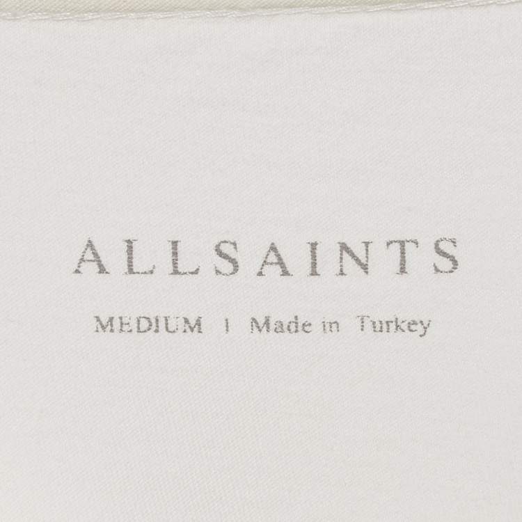 Pre Owned All Saints Off-White Cotton V-Neck T-Shirt M