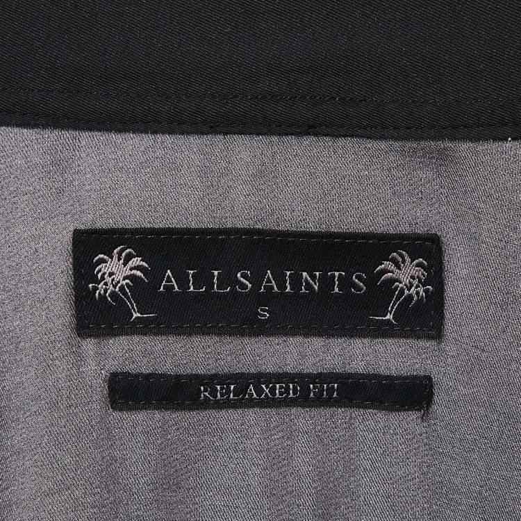 Pre Owned All Saints Black Paisley Print Crepe Short Sleeve Shirt S