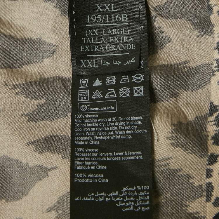 Pre Owned All Saints Brown Leopard Print Button Front Oversized Shirt XXL