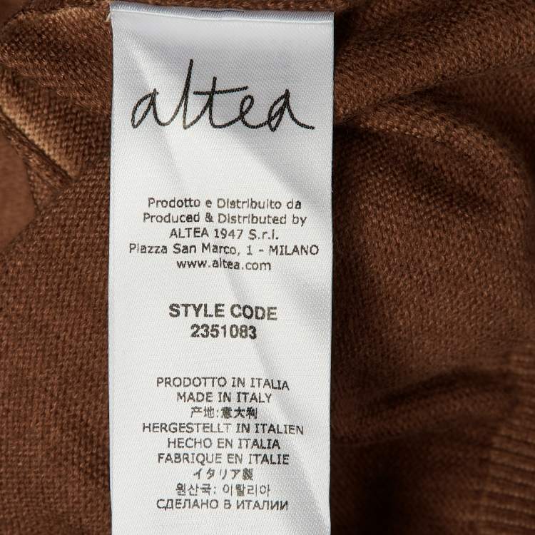 Pre Owned Altea Brown Two Toned Knit Polo T-Shirt L 