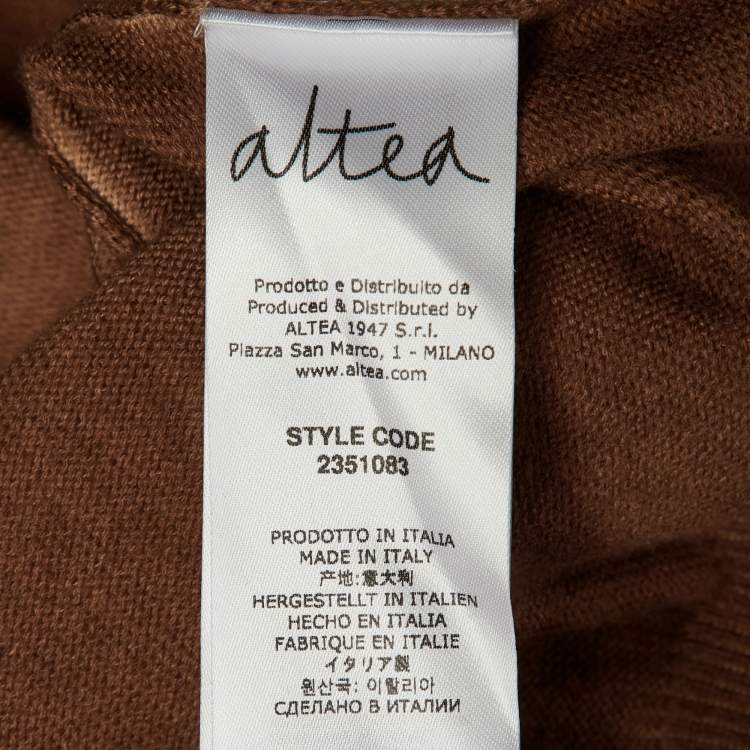 Pre Owned Altea Brown Two Toned Knit Polo T-Shirt L 