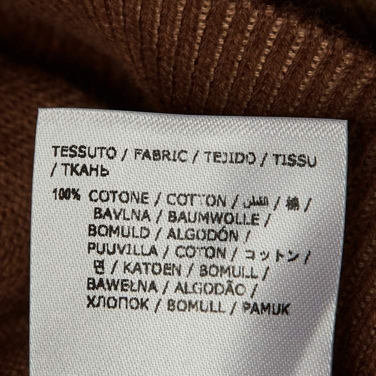 Pre Owned Altea Brown Two Toned Knit Polo T-Shirt L 