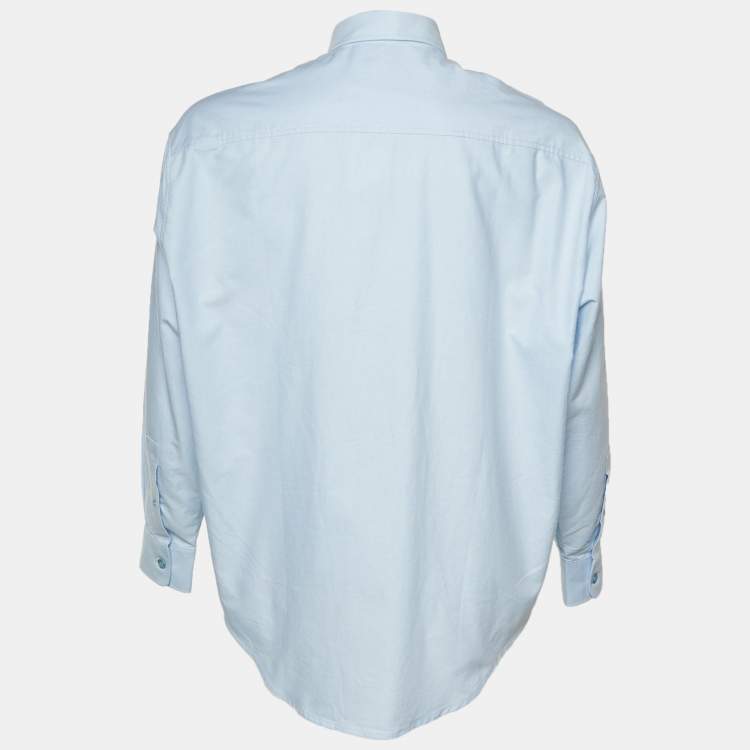 Pre Owned Ami Alexander Mattiussi Light Blue Monogram Embroidered Ami De Coeur Shirt M