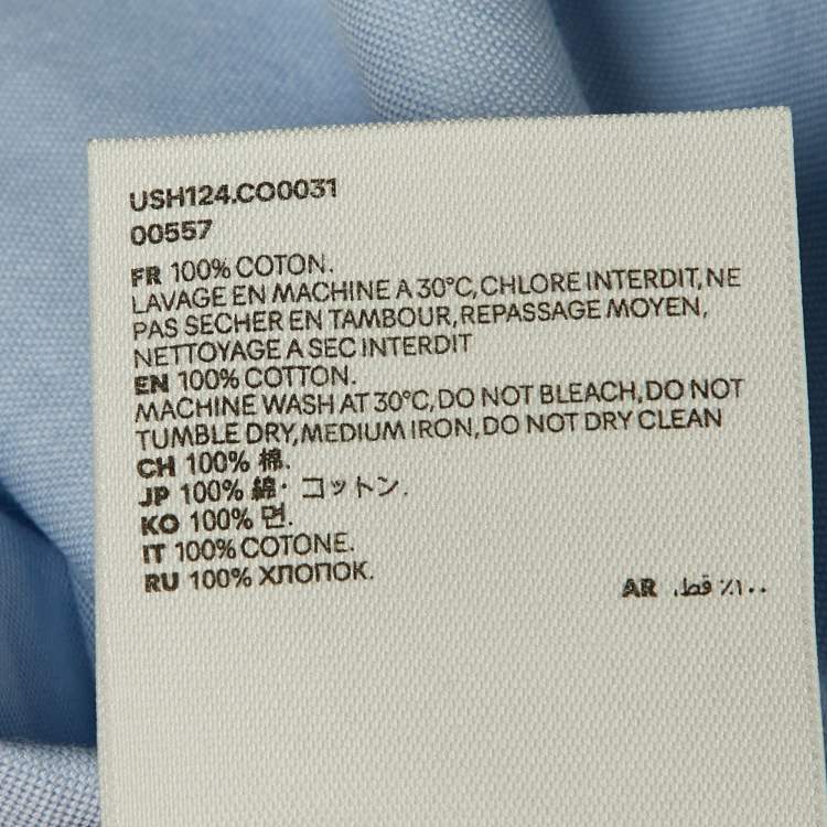 Pre Owned Ami Alexander Mattiussi Light Blue Monogram Embroidered Ami De Coeur Shirt M